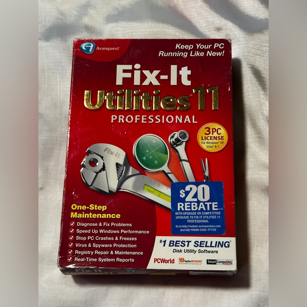 Computer Fix-It Utilities 11 CD with Key for Windows XP 7 Vista Avanquest
